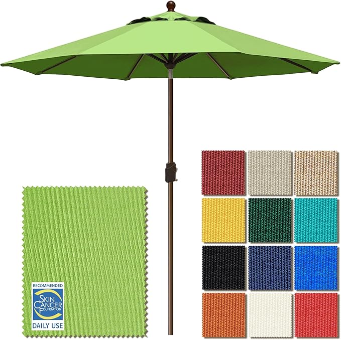 EliteShade USA 10-Year-Non-Fading 9Ft Market Patio Umbrella, UPF 50+ UV Protection Performance Sun Umbrella, Heavy Duty Commercial Grade Outdoor Table Umbrella with Crank & Tilt, Windproof Vented Top for Garden, Pool, Deck and Outdoor Playsets, Macaw G...