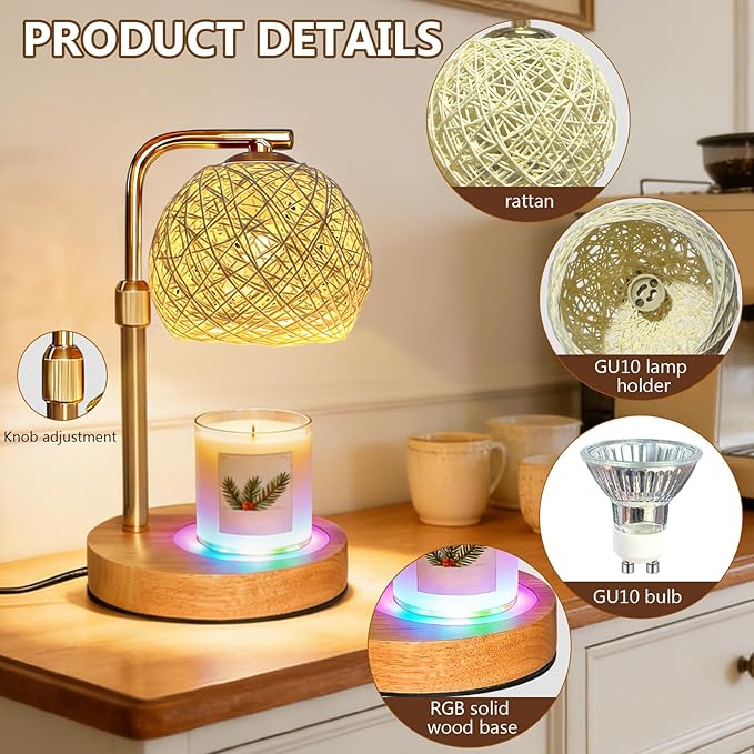 2-Pack Christmas Wax Warmer Lamp with Timer, Dimmable Flameless Candle Melting Lamp with Festive Design, No Smoke, Perfect Xmas Gifts for Mom Friends Family Holiday