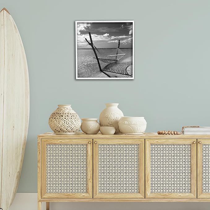 Stupell Industries Windward Beach Hammock Framed Giclee Art Design by Noah Bay