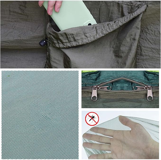 Hammocks for Outside 2 Person with Mosquito Net, Inside Hammock for Bedroom, Portable Hammock with Mosquito Net, Quick Dry Hammock, for Travel Patio Garden