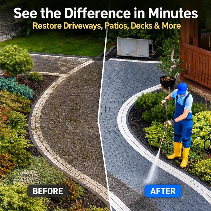 Gas Powered Pressure Washer 3800 PSI, 2.5 GPM High Power Washer, 212CC Engine with 5 Spray Tips—Ideal for Houses, Driveways, Cars, and Concrete Surfaces