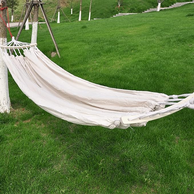 Camping Hammock Double & Single Portable Hammocks Camping Accessories for Outdoor, Indoor, Backpacking, Travel, Beach, Backyard, Patio, Hiking,White b,190x80cm