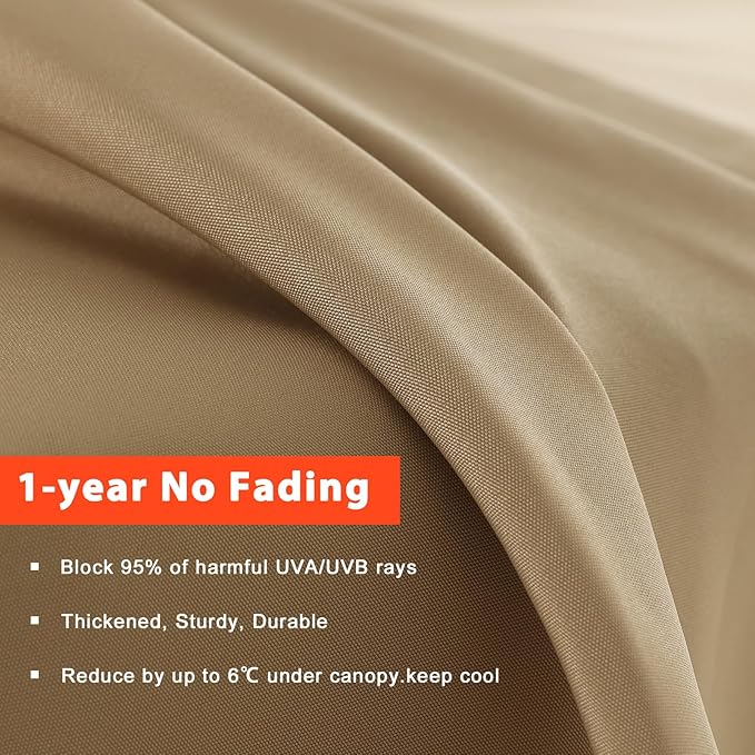 MASTERCANOPY Patio Umbrella 9 ft Replacement Canopy for 8 Ribs-White Canopy Only
