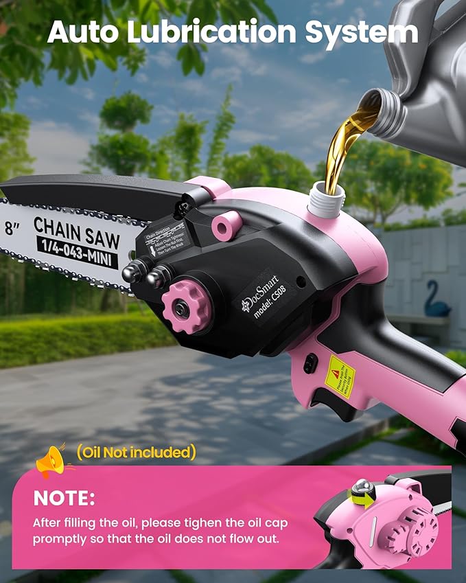 Mini Chainsaw with 1000W Brushless Motor, 8 inch & 6 inch 2 Rechargeable Batteries Handheld Small Chain Saw for Wood Cutting, Gardening Gifts for Father Dad Men