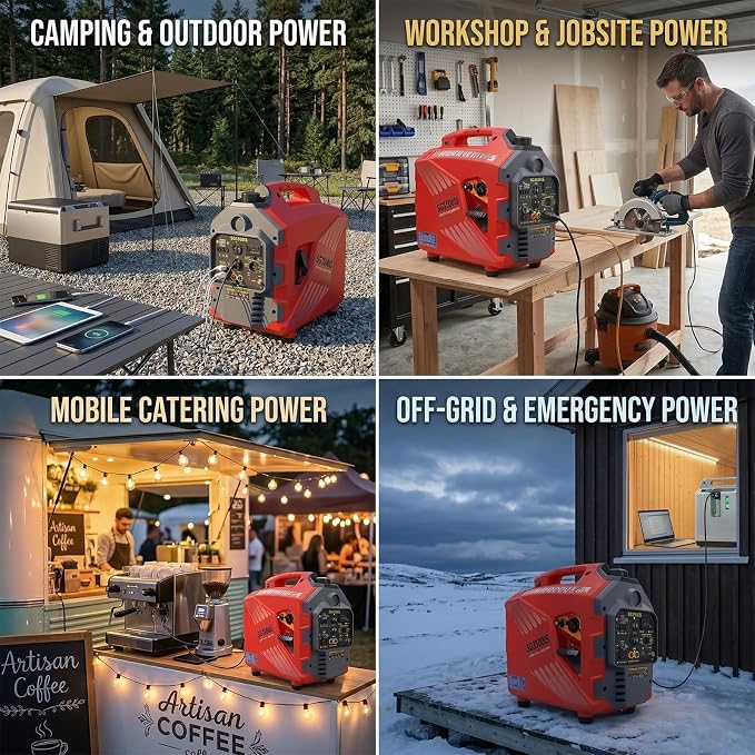 BAOMAIN 3300W Gasoline Generator, Gas Powered, 3000W Rated, UL 2201 Standards for CO Safety, EPA Certified, Quiet 58dB, Pure Sine Wave, Outdoor Power Equipment