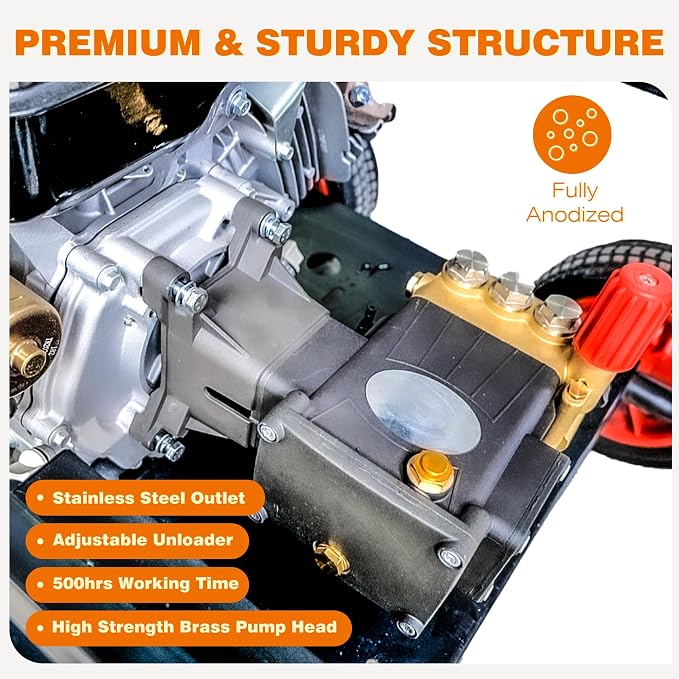 4400 PSI Pressure Washer Pump, 1" Shaft, Industrial Triplex Pump | 2900-4400 PSI Maximum Cleaning Power • Built for Contractors