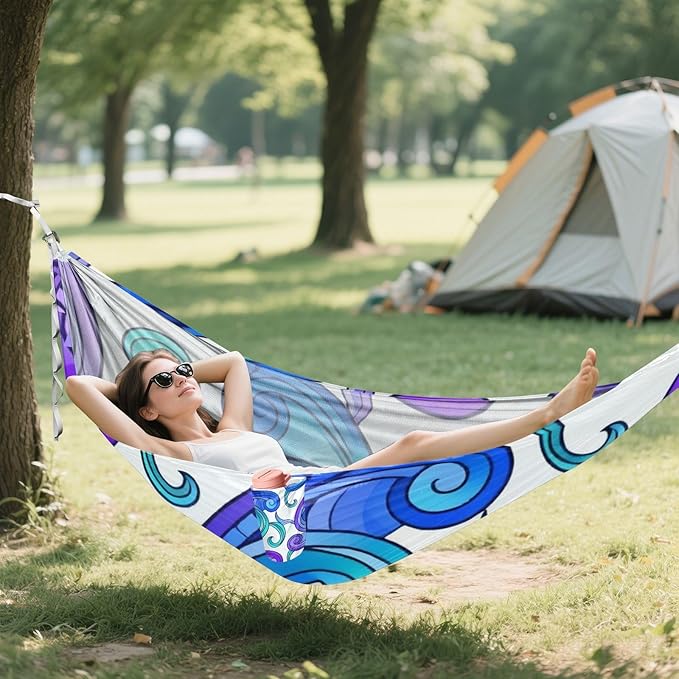 Colorful Swirl Hammocks with Tree Straps Swing Hammock for Indoor Outdoor Patio