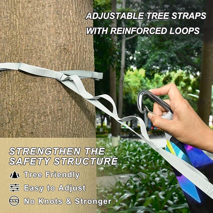 Summer Neon Cool Glasses Coconut Tree 330lb Capacity Outdoor Hammock Tree Hammock for Outside Camping Essentials Silla colgante para Patio Exterior