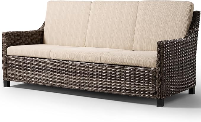 Wicker Patio Conversation Set, Outdoor Patio Chair Set with Deep Seating, Wide Armrests & Thick Cushions, All-Weather Outdoor Furniture Set for Patio, Porch, Deck & Backyard