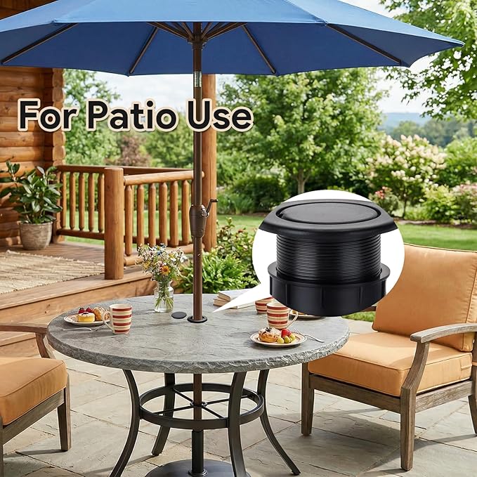Patio Table Umbrella Hole Ring Plug Cap Set, Outdoor Parasol Table Hole Cover Insert Patio Table Hole Plug Ring for Cafes, Yard, Garden, Camping, Pool