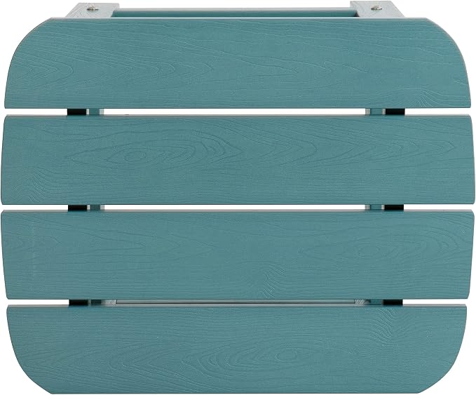 EMMA + OLIVER Hammond Adirondack Side Table - Sea Foam Finish - Durable Polyresin Construction - Suitable for Indoor/Outdoor Use - UV Resistant