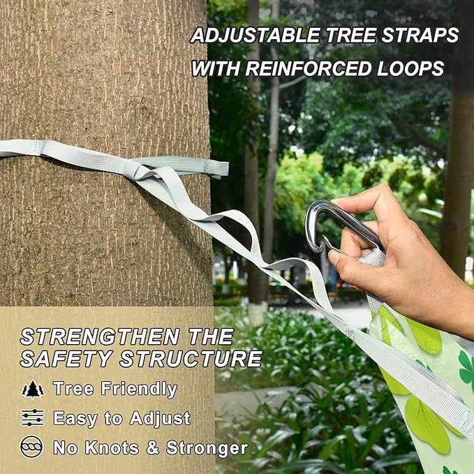 Hammocks for Outside Four-Leaf Clovers Camping Hammock Portable Hammocks with Tree Straps and Carry Bag Camping Accessories for Hiking Beach Outdoor