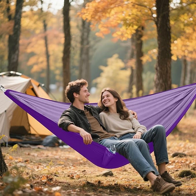 Indigo Solid Color Pure Plain Purple 330lb Capacity Camping Hammock Indoor Hammock for Outside Beach Patio Garden hamacas para Patio