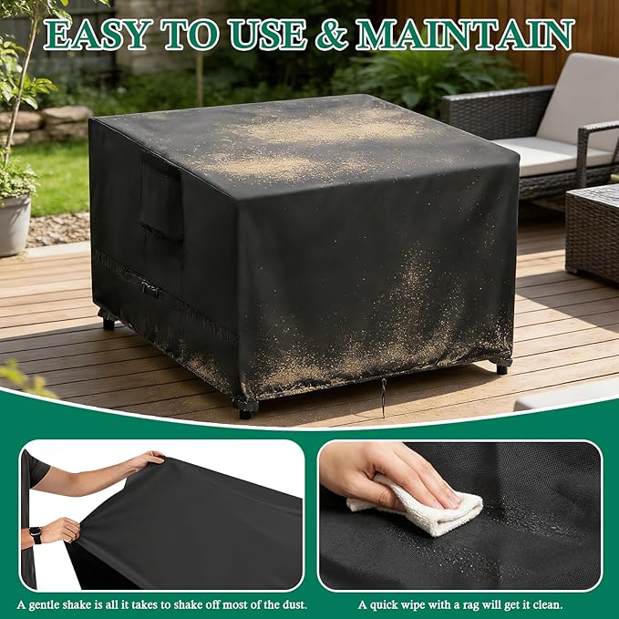 Outdoor Table Cover Square-Customized Personalized Covers Waterproof Patio Furniture Covers Rectangular for Outside Small Table and Chair Sets, Fire Pit, Coffee Table, Ottoman