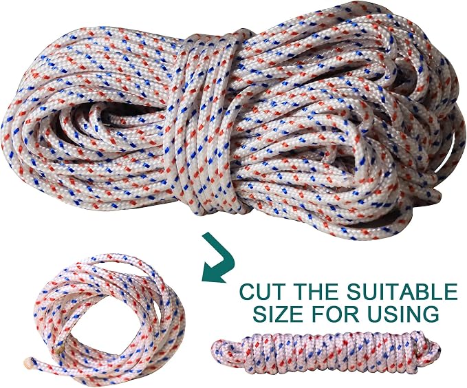 60 FT High Strength Recoil Starter Pulls + Rope Cord, for Most Chainsaws Splitters Lawn Mowers (3.5mm)
