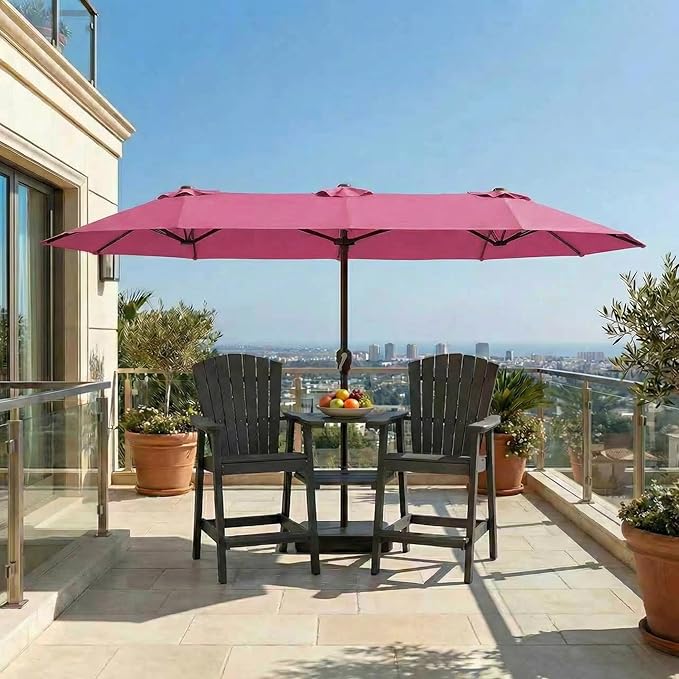 15FT Large Patio Umbrella with Base Included