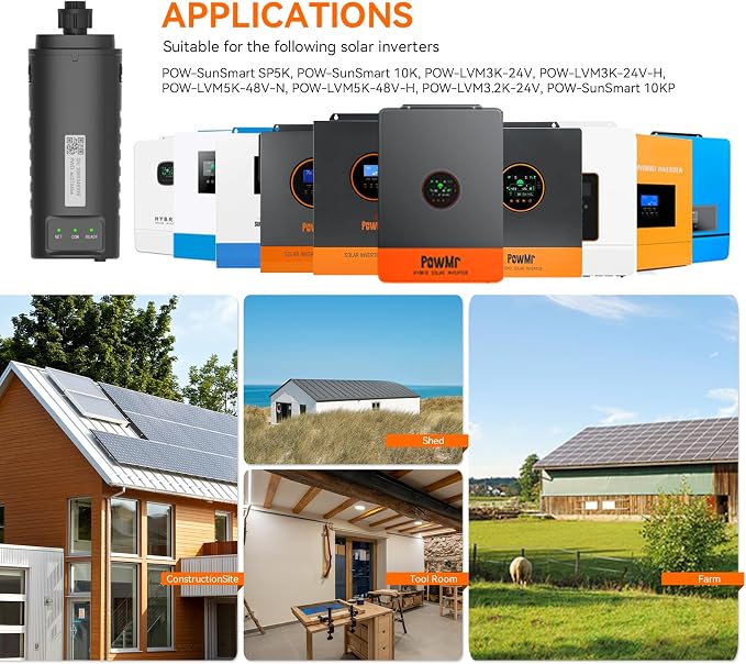 POW-SunSmart SP5K/10K/10KP/6.5KP and POW-LVM3K/3.2K/5K Solar Inverter Pure Sine Wave W-i Fi mudule