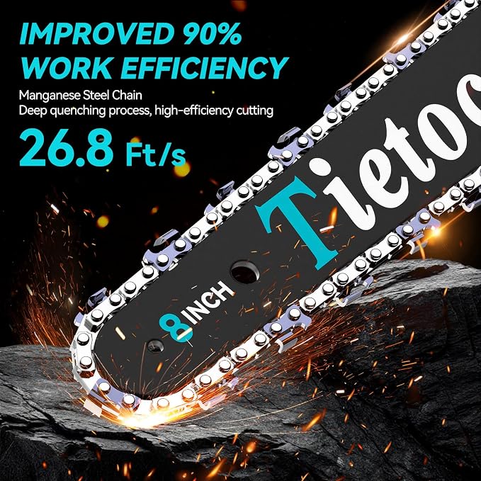 Mini Chainsaw Cordless, 8 Inch & 6 Inch Portable Electric Chainsaw,Battery Powered Handheld Power Chain Saw with 2 Batteries and Auto Oil,Gifts for Father, Dad, Husband, Men