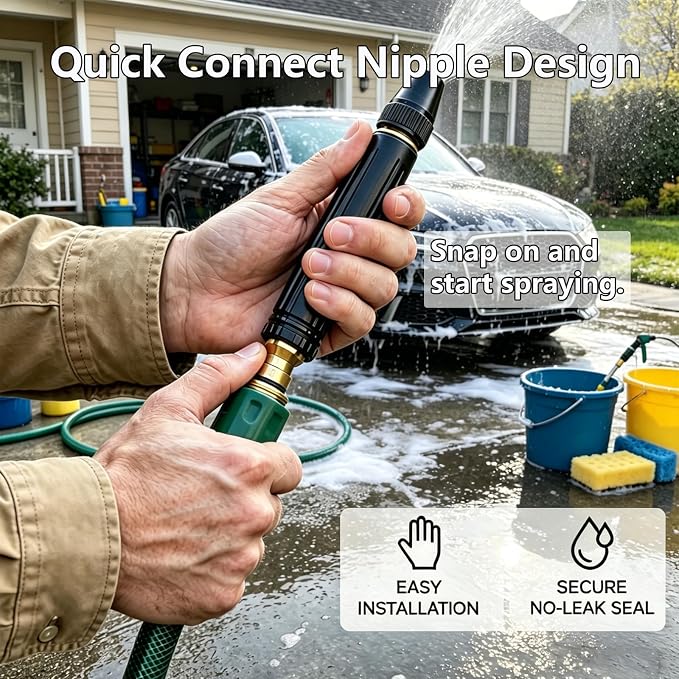 2pcs Home High Pressure Car Wash Water Gun with Booster Nozzle, Powerful High-Pressure Water Gun for Car Cleaning, for Watering Plants and Vegetables, and Garden Hose (2pcs)