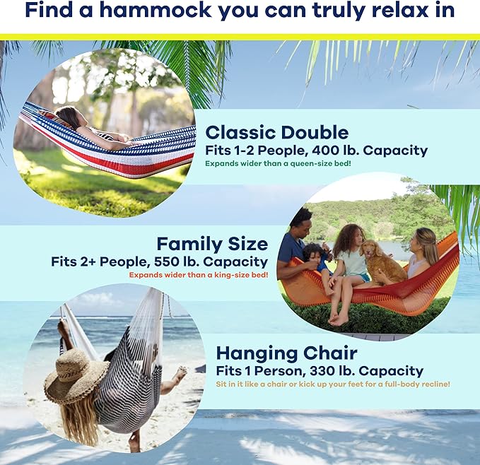 Handwoven Hammock & Charcoal Vista Stand by Yellow Leaf Hammocks - Hanging Chair, Fits 1 Person, 330lb max - Weathersafe, Easy to Hang & Setup, Ultra Soft, Artisan Made - Hammock Color: Natural Khaki