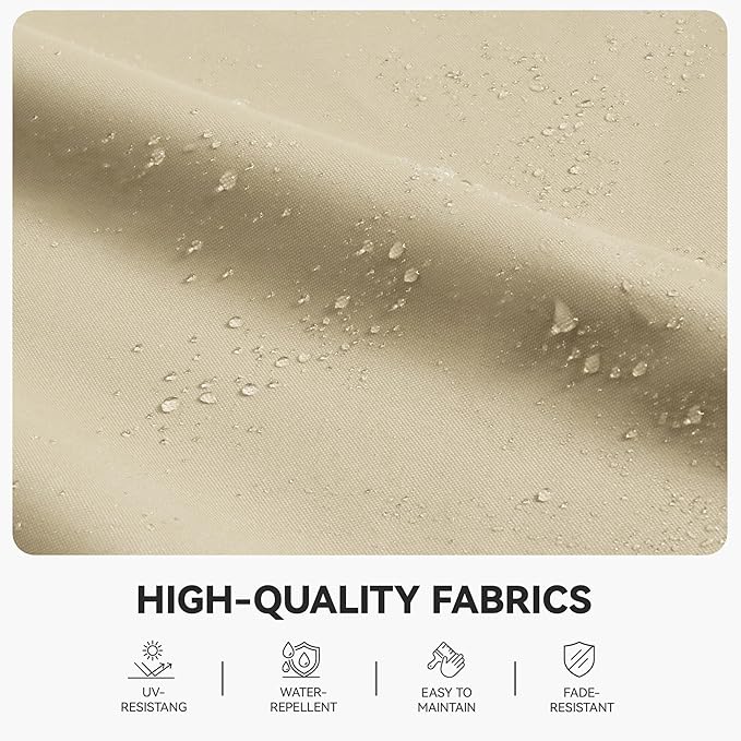GENTEACO 10X10 FT Cantilever Umbrella with Base Included, Large Offset Patio Umbrella with Double Top, 6 Angle Tilts & 360° Rotation, Large Square Sun Umbrellas for Outdoor Pool Market, Beige
