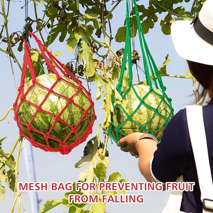 Irenare 20 Pcs Watermelon Net and Reusable Melon Cradles Hammock Watermelon Hammock Net for Garden Pumpkin Support Plant Honeydew Cantaloupes Ground Rot Holds up to 8lbs (Classic)
