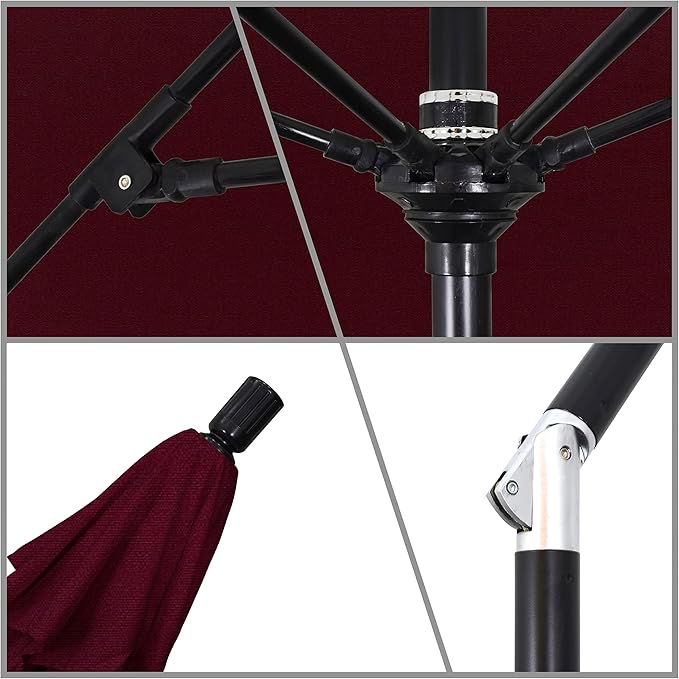 California Umbrella 9' Round Aluminum Pole Fiberglass Rib Market Umbrella
