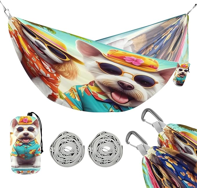 Hammocks for Outside Cute Pets Camping Hammock Portable Hammocks with Tree Straps and Carry Bag Camping Accessories for Hiking Beach Outdoor