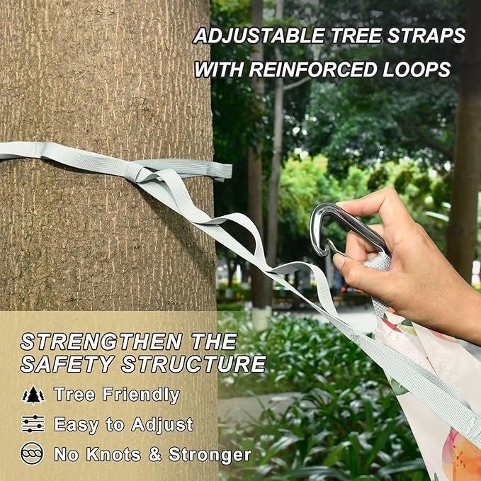 Camping Hammock Outdoor Hammocks for Outside Peach Watercolor Style Beach Trees Portable Lightweight with Pockets Tree Straps Indoor Small