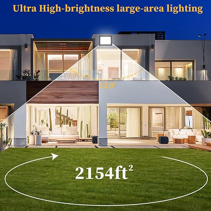 4 Pack 100W LED Flood Lights, 10000 LM Super Bright Outdoor Lights,IP66 Waterproof Outdoor Flood Light, 6000K Daylight White Floodlights for Garage Yard Garden Playground