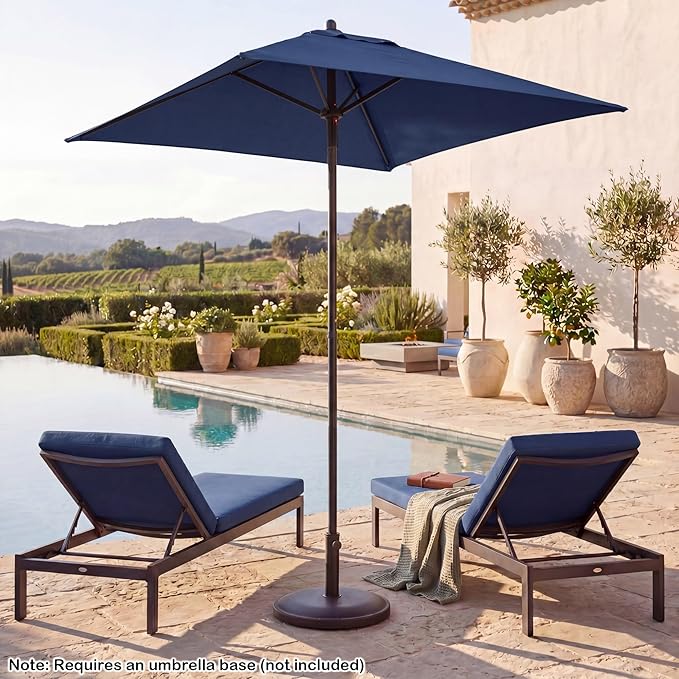 Giantex 5ft Square Patio Umbrella, Outdoor Table Umbrella with Push Bottom Tilt, 4 Sturdy Ribs, Fade Resistant & Waterproof Canopy, Market Umbrella for Deck, Pool, Backyard, Garden, Beach