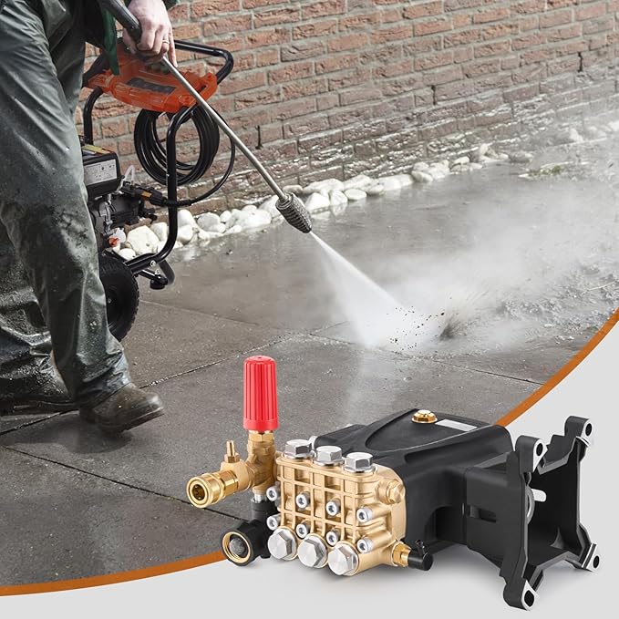 VEVOR Pressure Washer Pump, 1" Shaft Horizontal Triplex Plunger, 4200 PSI, 4.2GPM, Replacement Power Washer Pumps Kit with 5 Nozzles, Compatible with Simpson MorFlex 40224, 40225, 40226, Santoprene