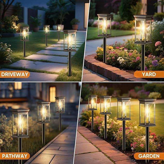 Solar Pathway Lights Outdoor Waterproof – 10 Pack Bright Solar Powered Garden Lights with Auto On/Off, IP65 LED Landscape Lighting for Walkway Patio Lawn Yard Decor