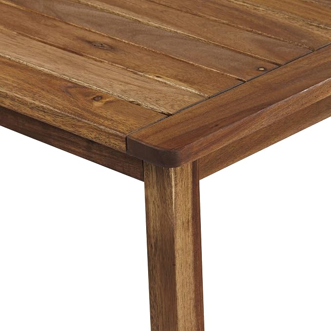 Teal Island Designs Perry Farmhouse Rustic Acacia Wood Rectangular Outdoor Coffee Table 43 1/4" x 22 3/4" Brown Slat Tabletop for Cottage Core Spaces Patio House Balcony