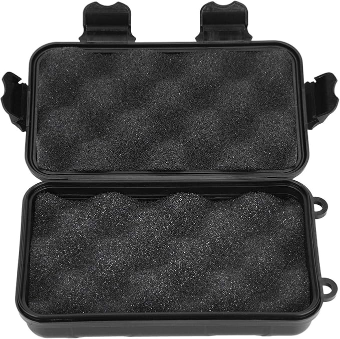 Cyrank Waterproof Storage Box,Shockproof Storage Container Outdoor Storage Box for Camping, Boating, Outdoor Survival 3 Colors 2 Sizes(Small-Black)