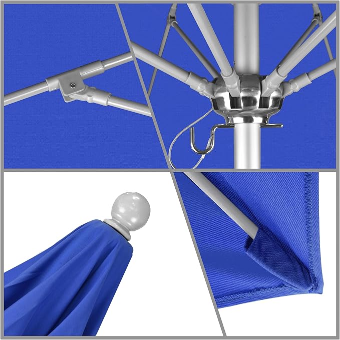 California Umbrella 7.5' Rd. Venture Series Contract Grade Patio Umbrella, Push Open Pin Stop, Silver Finish