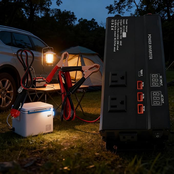 12V to 120V Power Inverter 700W Continuous / 4000W Peak, Car Inverter with LCD Display and USB Ports for Small Electronics(Not for High-Power Appliances)