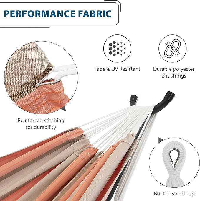 Vivere Double Brazilian Fade and Weather-Resistant Hammock (Cameo)