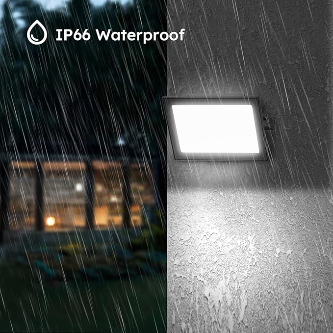 2-Pack 50W LED Flood Lights Outdoor – 9000 Lumens Super Bright Security Lighting, IP66 Waterproof, 5000K Daylight – Energy-Efficient Outdoor Lights for Garage, Garden, Lawn, Backyard