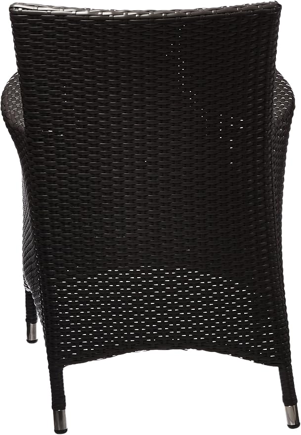 Modway Convene Wicker Rattan Outdoor Patio Dining Armchair with Cushion in Espresso Mocha