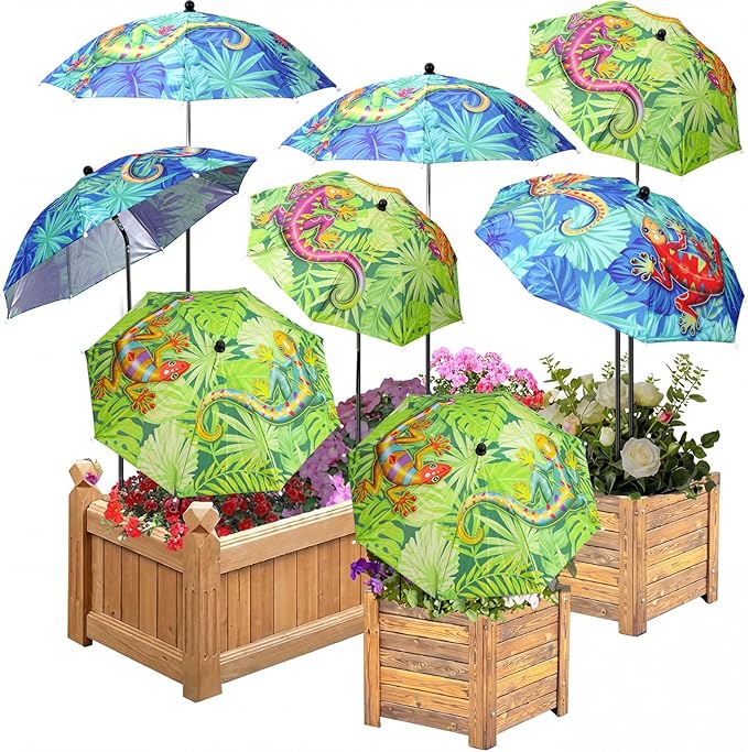 Plant Umbrellas for Outdoor Plants, Large Garden Plant Umbrella Shade Upgraded Adjustable Angle Height for Potted Plants Garden Beds