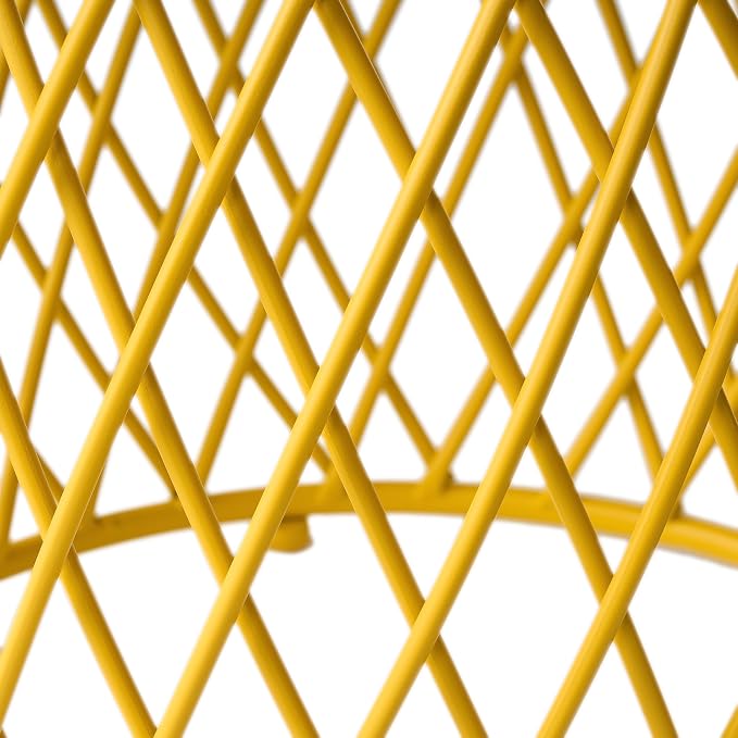Christopher Knight Home Alamera Outdoor 19" Lattice Iron Side Table, Matte Yellow