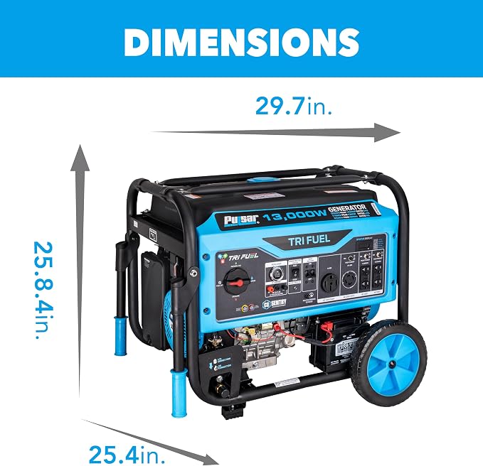 Pulsar 13,000-Watt Tri Fuel Gasoline, Propane, Natural Gas, Portable Generator with Remote Start