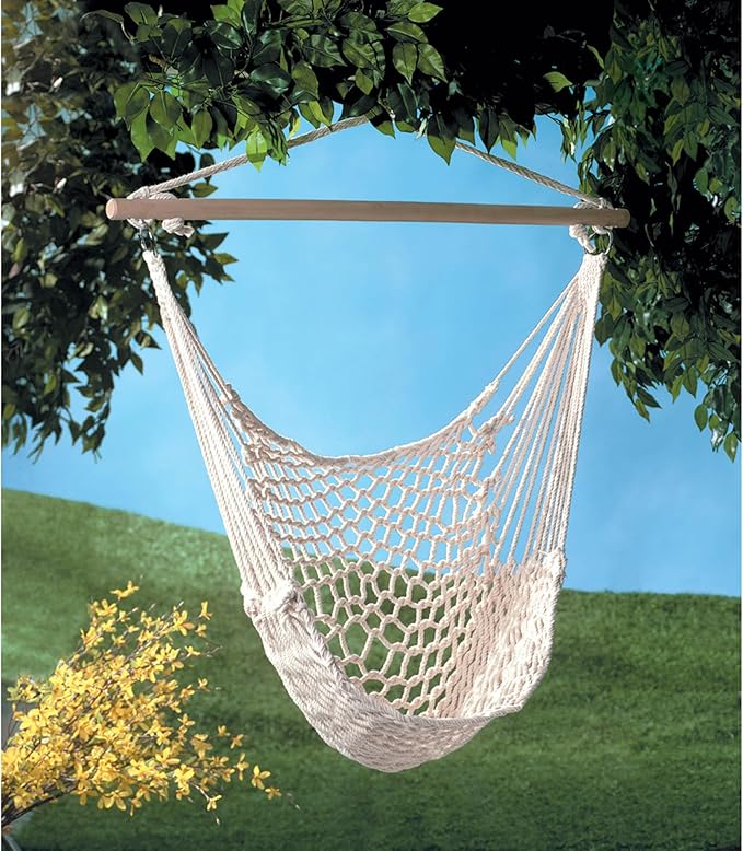 Zingz & Thingz Cozy Comfy Indoor/Outdoor Chair Hammock, 39.25x0.2x46, Cream