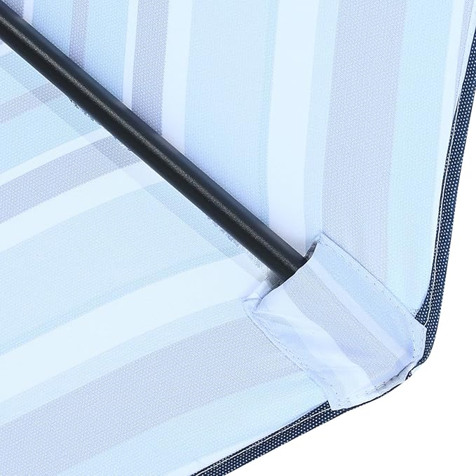 MASTERCANOPY Patio Umbrella 10 ft Replacement Canopy for 8 Ribs-Navy and Blue Stripe Canopy Only