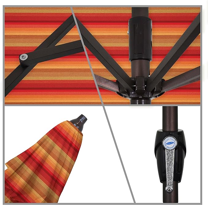 California Umbrella 7.5' Round Sunbrella Aluminum Outdoor Deck, Pool or Patio Umbrella, Crank Lift