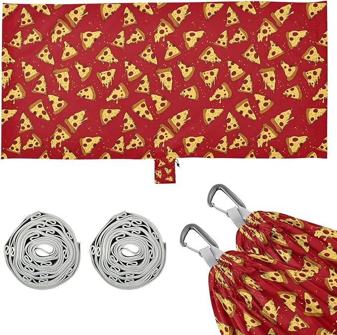 Camping Hammock Outdoor Hammocks for Outside Red Pizza Beach Trees Portable Lightweight with Pockets Tree Straps Indoor