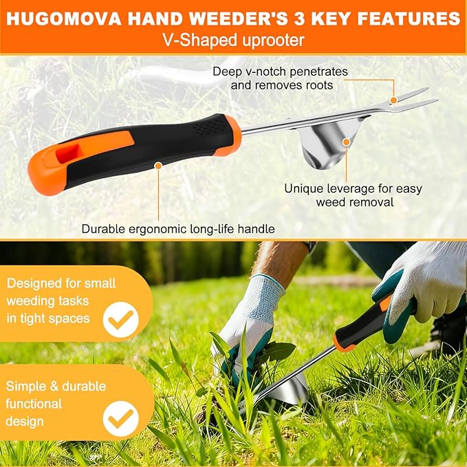 2026 Weed Puller Tool, 4 Pack New Garden Stainless Steel Weeder Tool Hand Weeder Tool,Multi-Purpose Weed Remover Tool Weeding Tools for Gardening