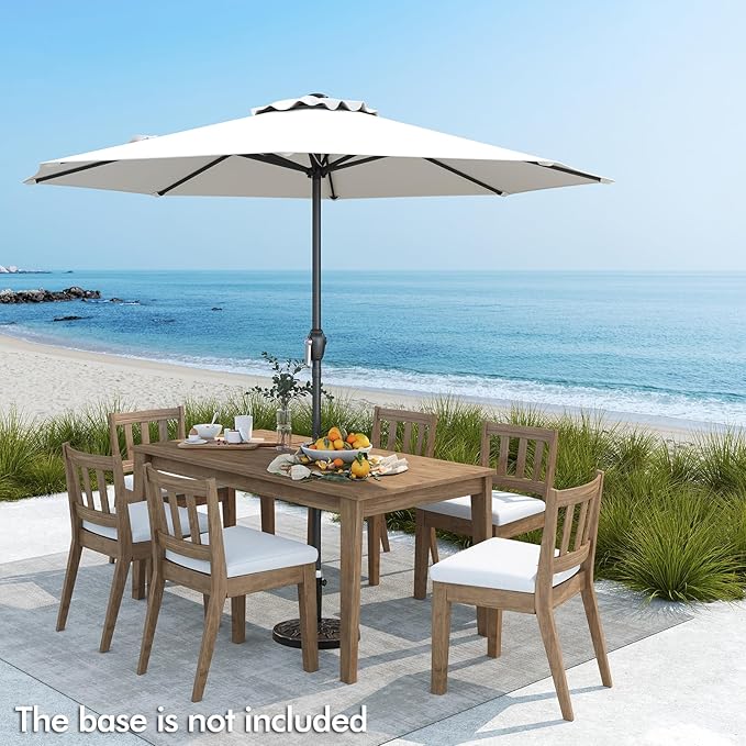Tangkula 8.5 FT Outdoor Patio Umbrella, Modern Table Umbrella with 8 Heavy Duty Ribs, Vented Top & Crank Handle, Sun-proof Canopy, Market Umbrella for Patio, Garden, Poolside (Beige)