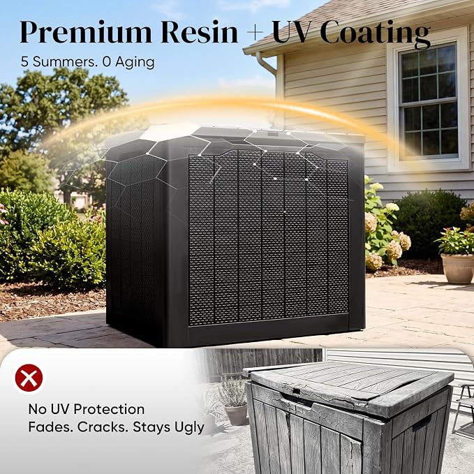Quictent 28 Gallon Outdoor Resin Deck Box, Black | Waterproof, Lockable Storage, Weatherproof, For Patio Cushions, Garden Tools, Pool Accessories